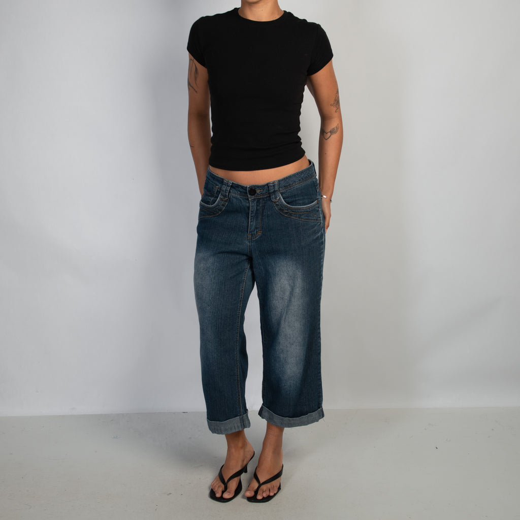 CUFF CROP DENIM JEANS