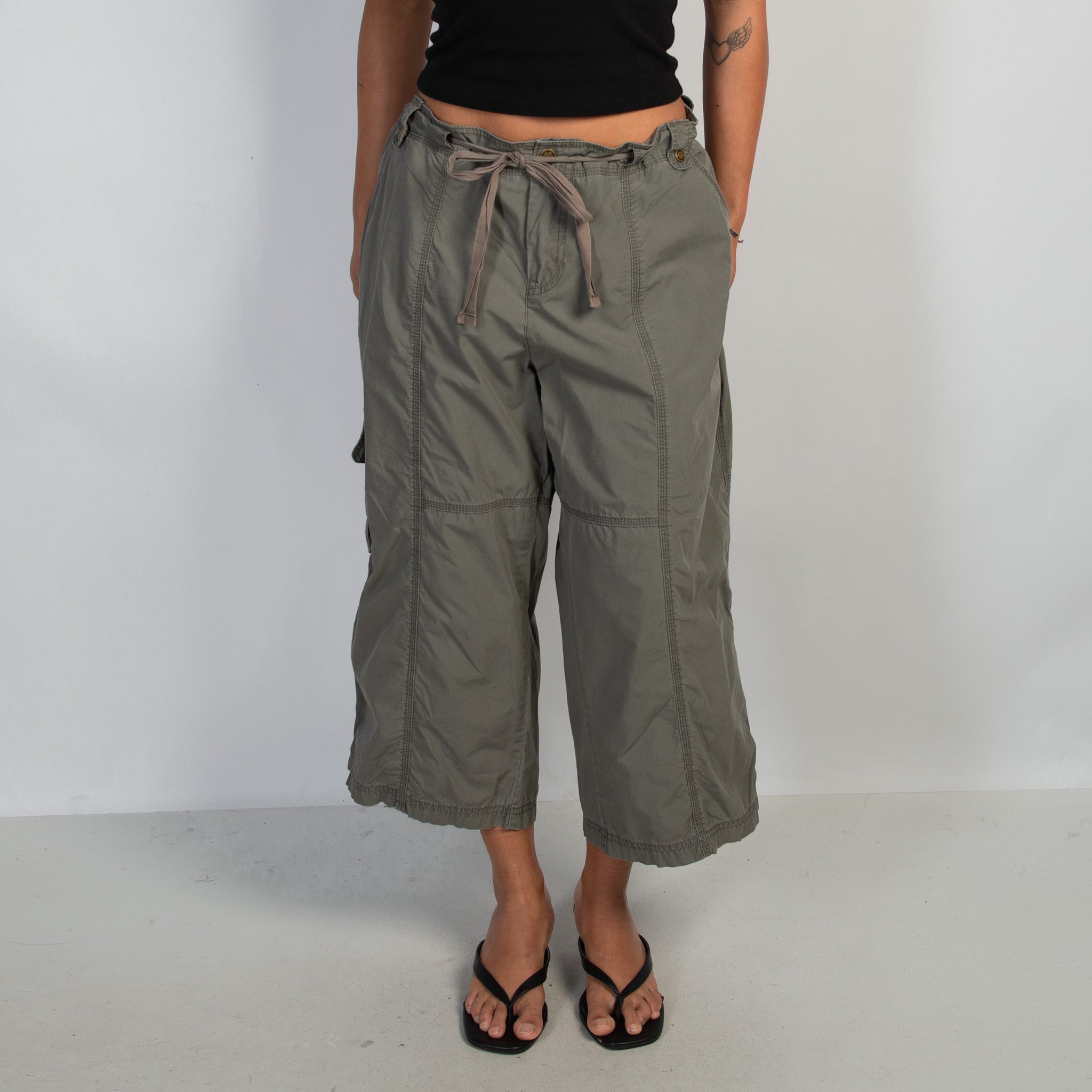 KHAKI DRAWSTRING CARGO PANTS