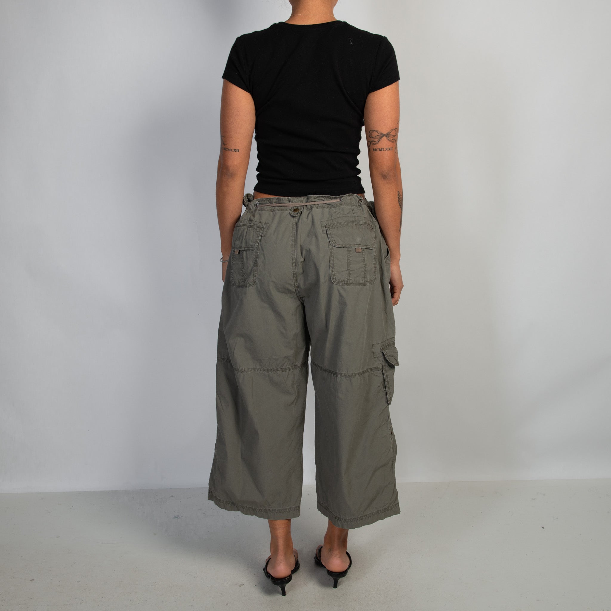 KHAKI DRAWSTRING CARGO PANTS