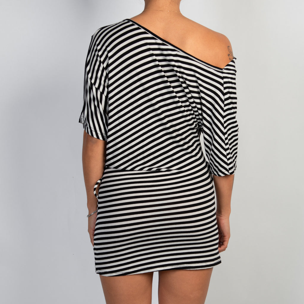 B&W SLOUCH MINI DRESS