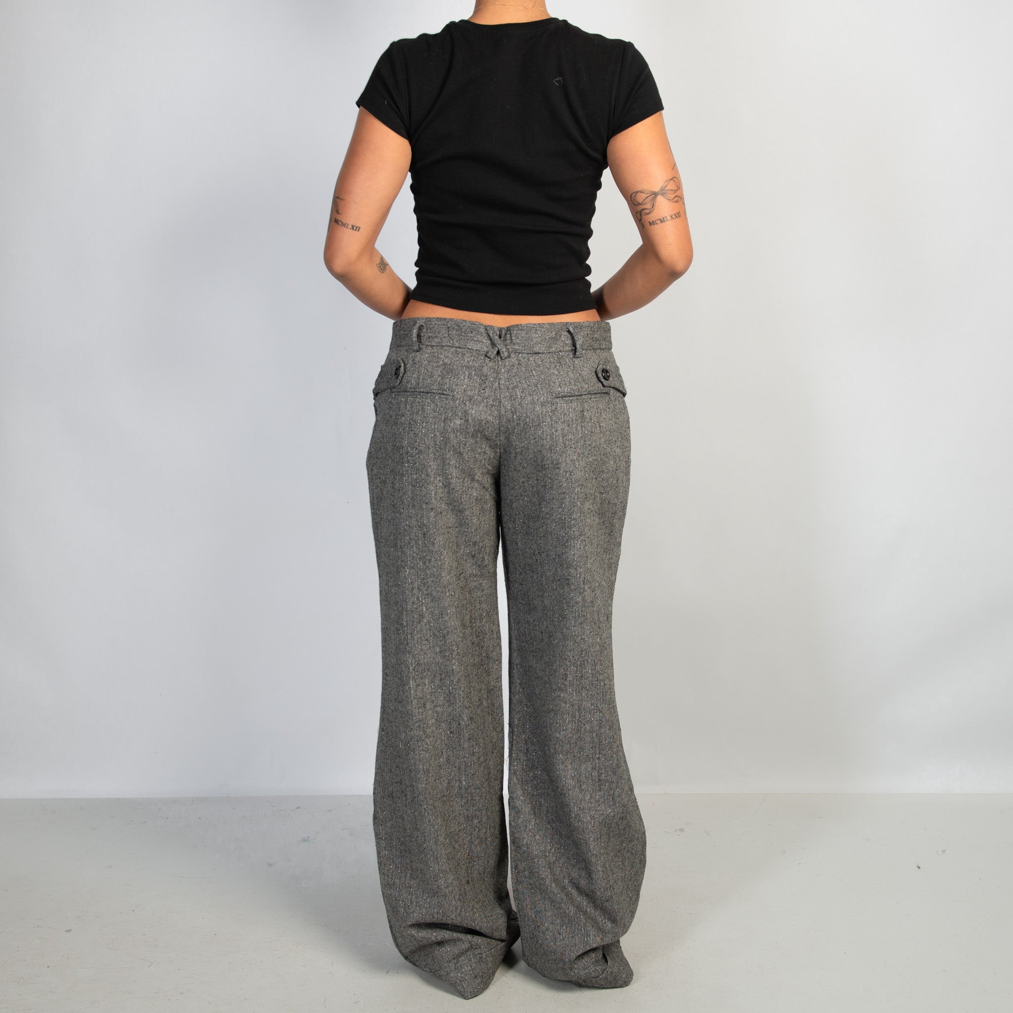 WOOL BLEND WIDE LEG PANTS