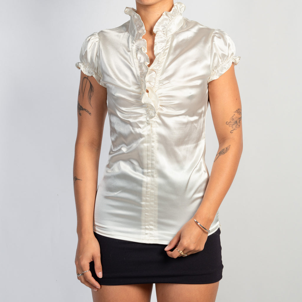 IVORY SATIN BLOUSE