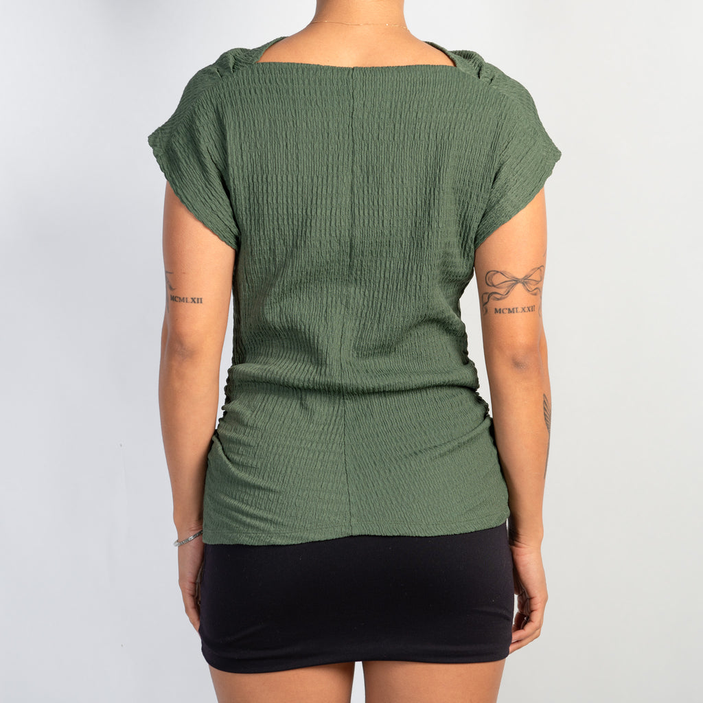 GREEN TEXTURED TOP