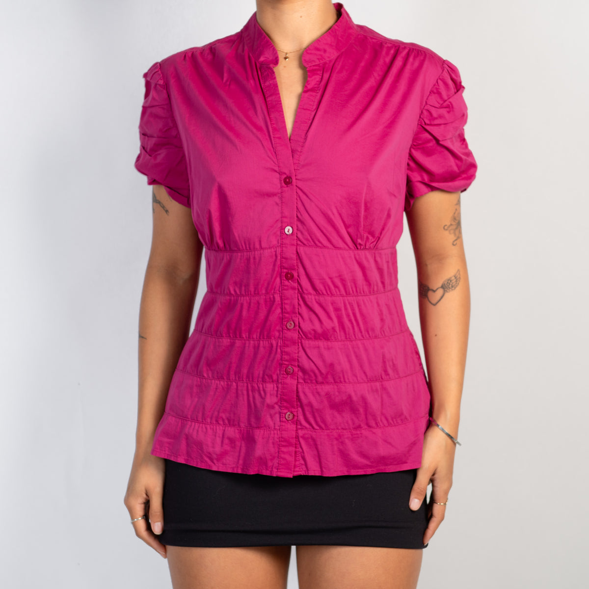 FUCHSIA PANEL BLOUSE