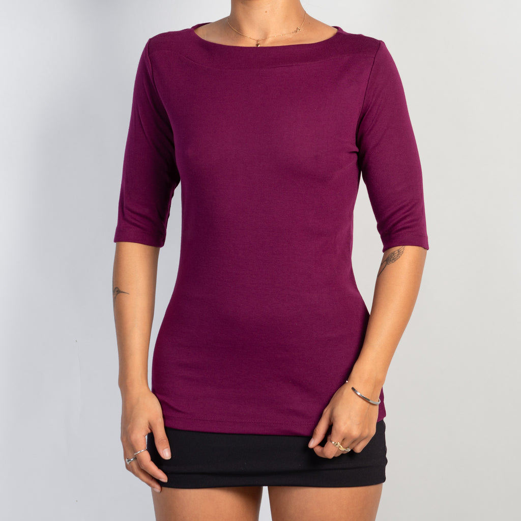 PLUM 1/2 SLEEVE TOP