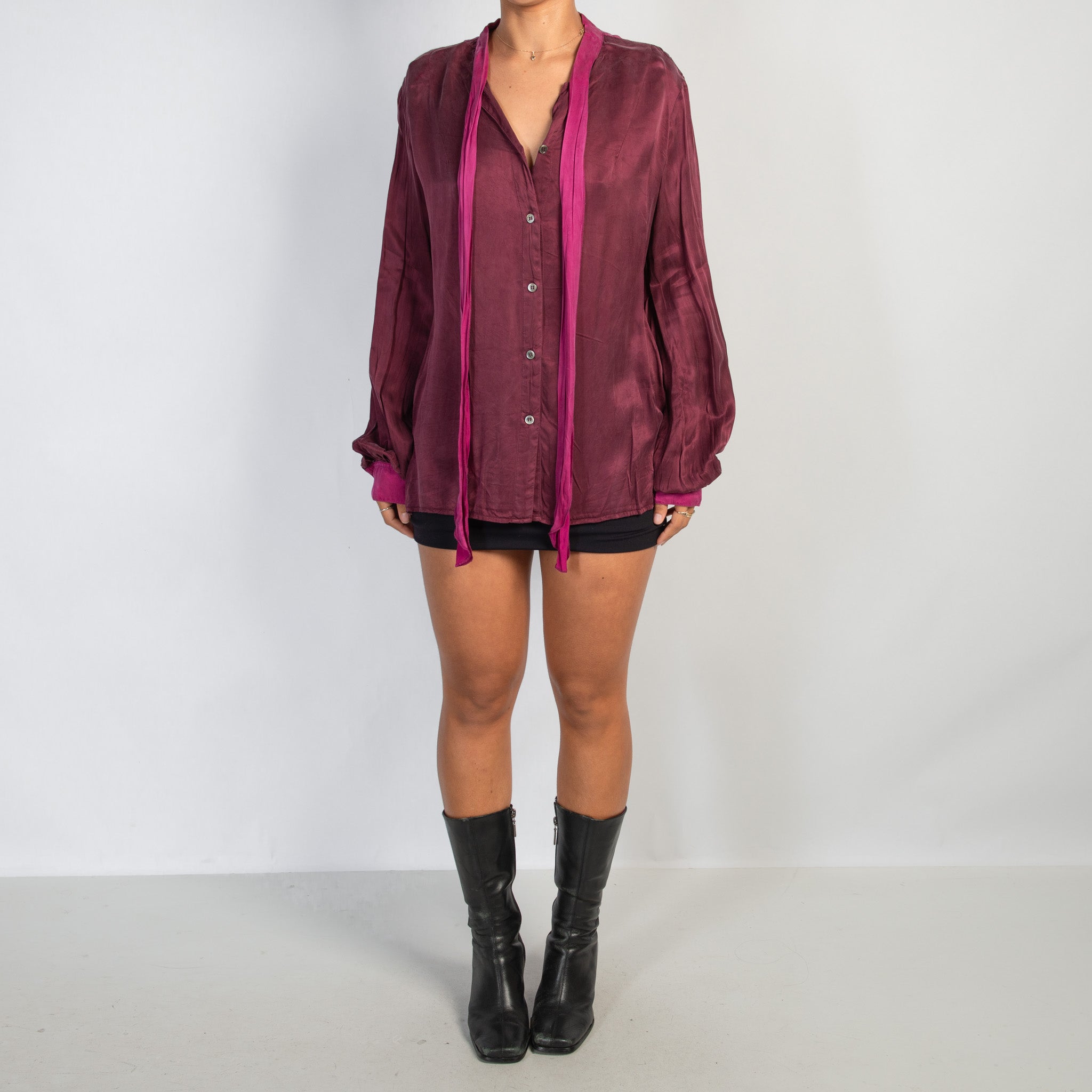PLUM CUPRO BLOUSE