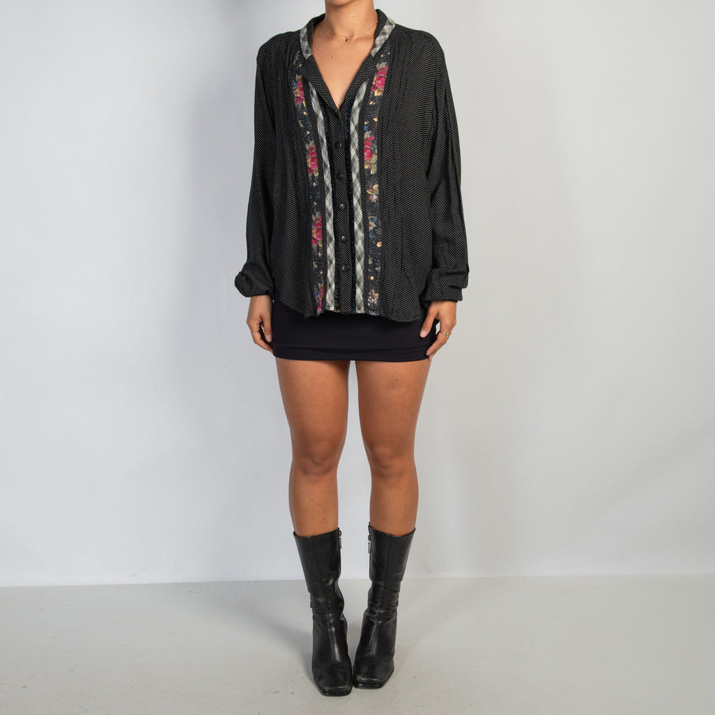 MICRO POLKA DOT BLOUSE