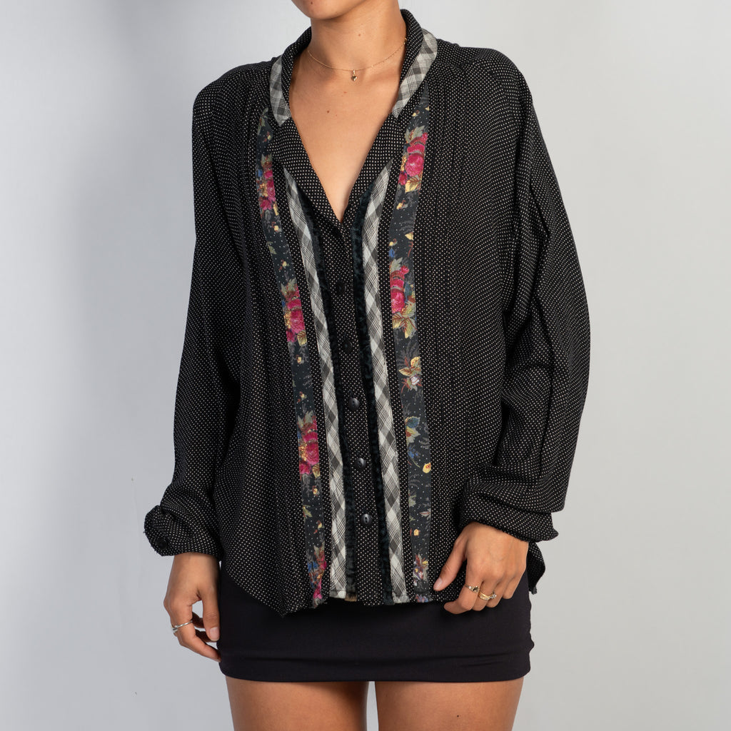 MICRO POLKA DOT BLOUSE