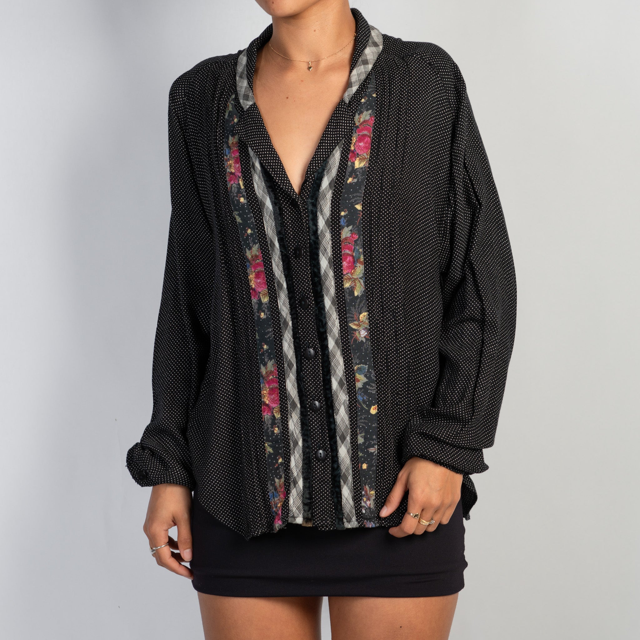 MICRO POLKA DOT BLOUSE