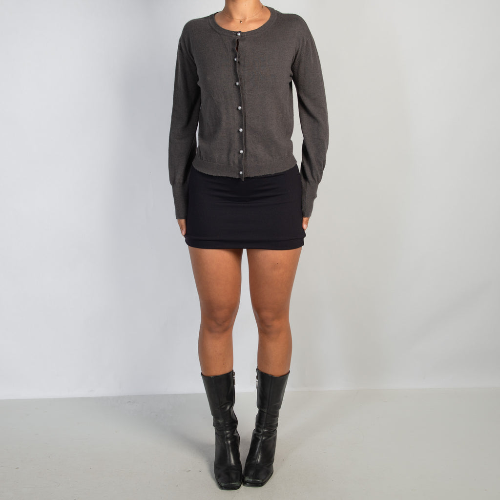 DARK GREY PEARL CARDIGAN