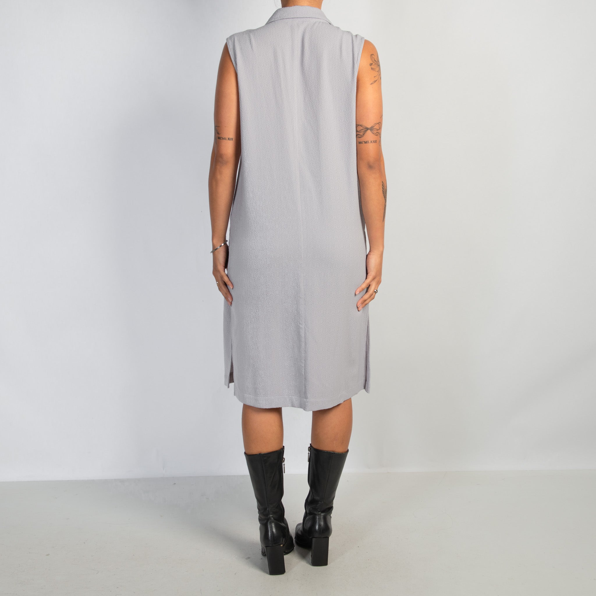 GREY LONGLINE VEST TOP