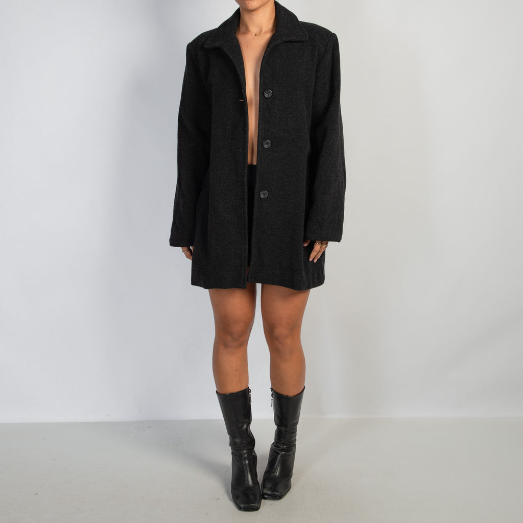 CHARCOAL WOOL COAT