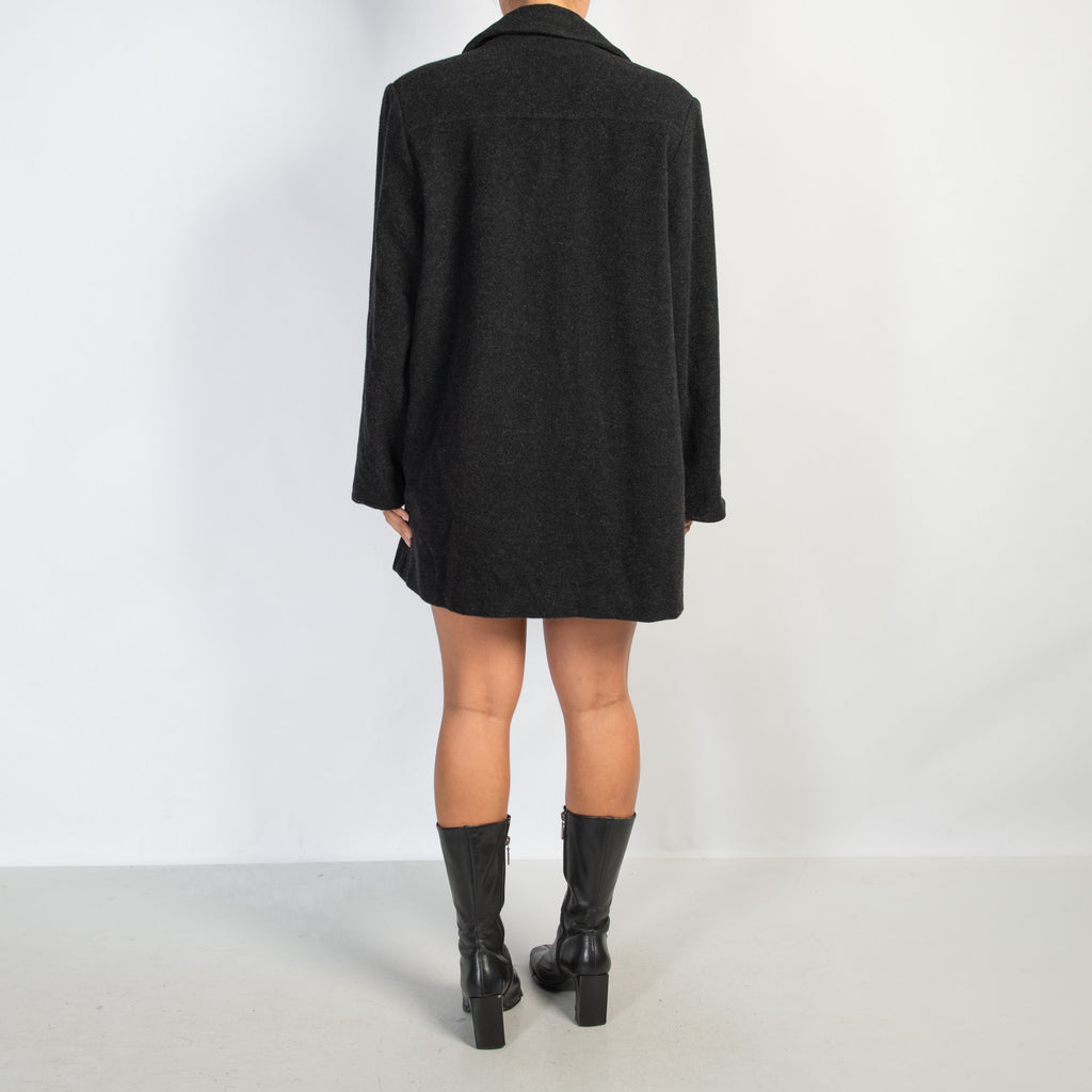 CHARCOAL WOOL COAT