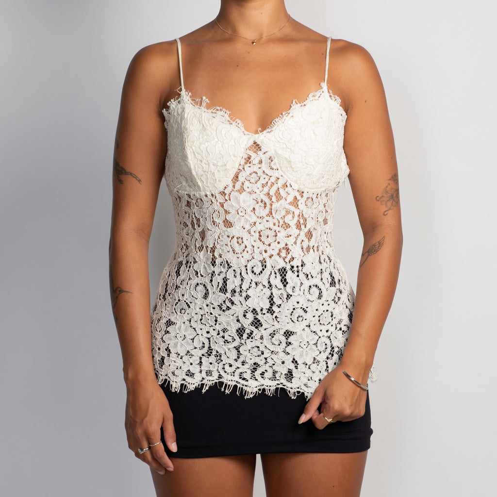 CREAM LACE TOP