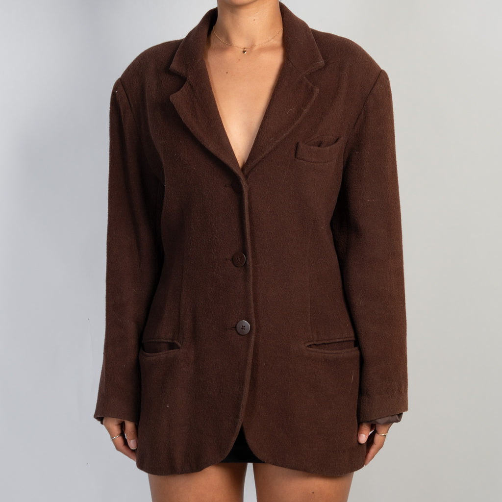 BROWN WOOL BLAZER