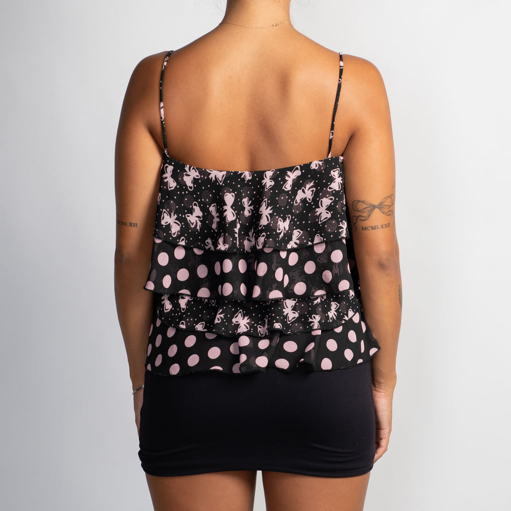 TIERED POLKA DOT TOP