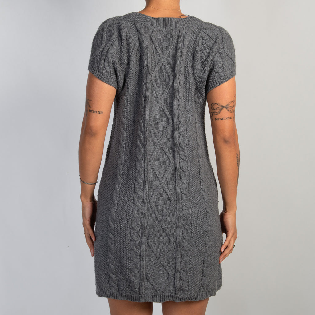 GREY CABLE KNIT DRESS