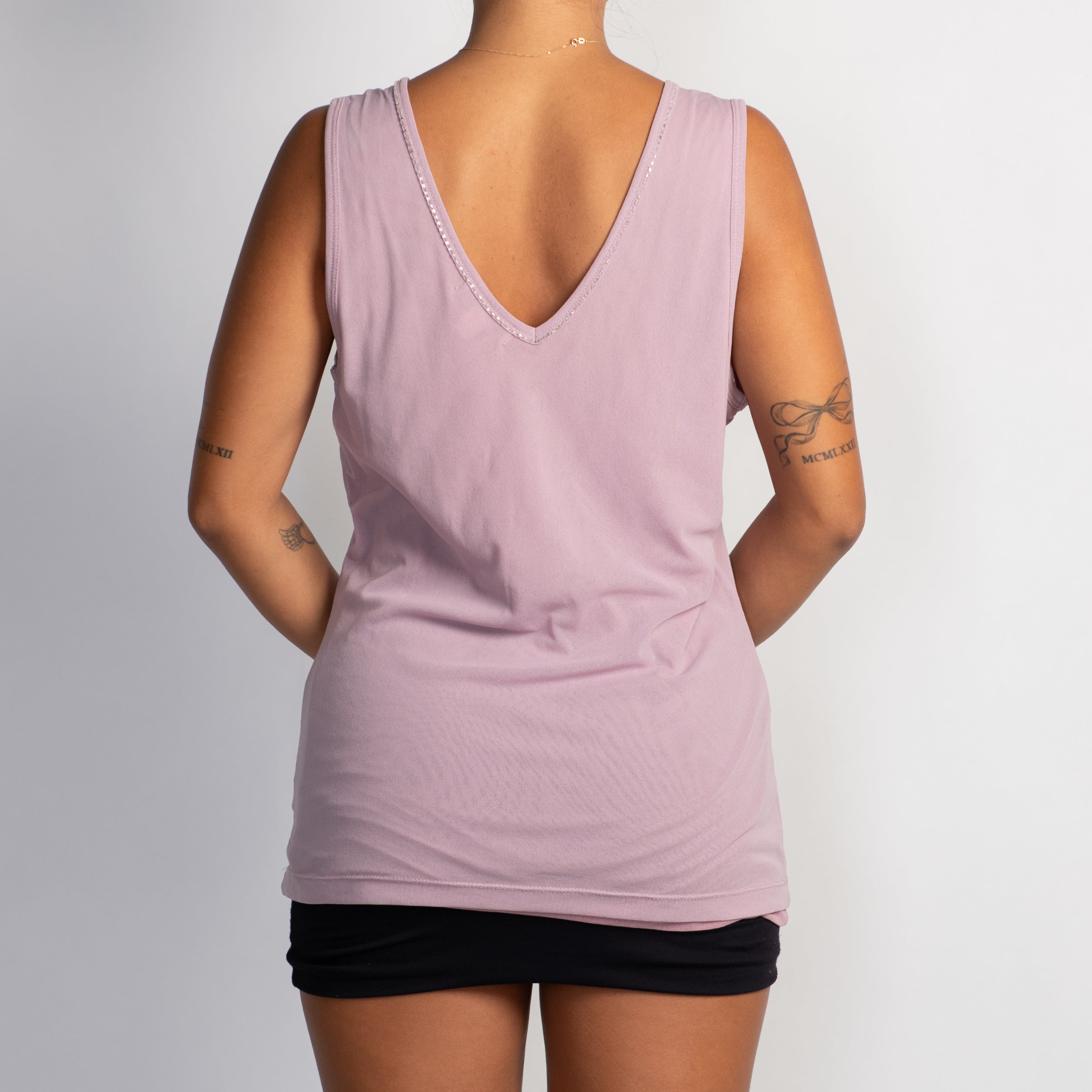 MAUVE MESH EMBROIDERED TOP
