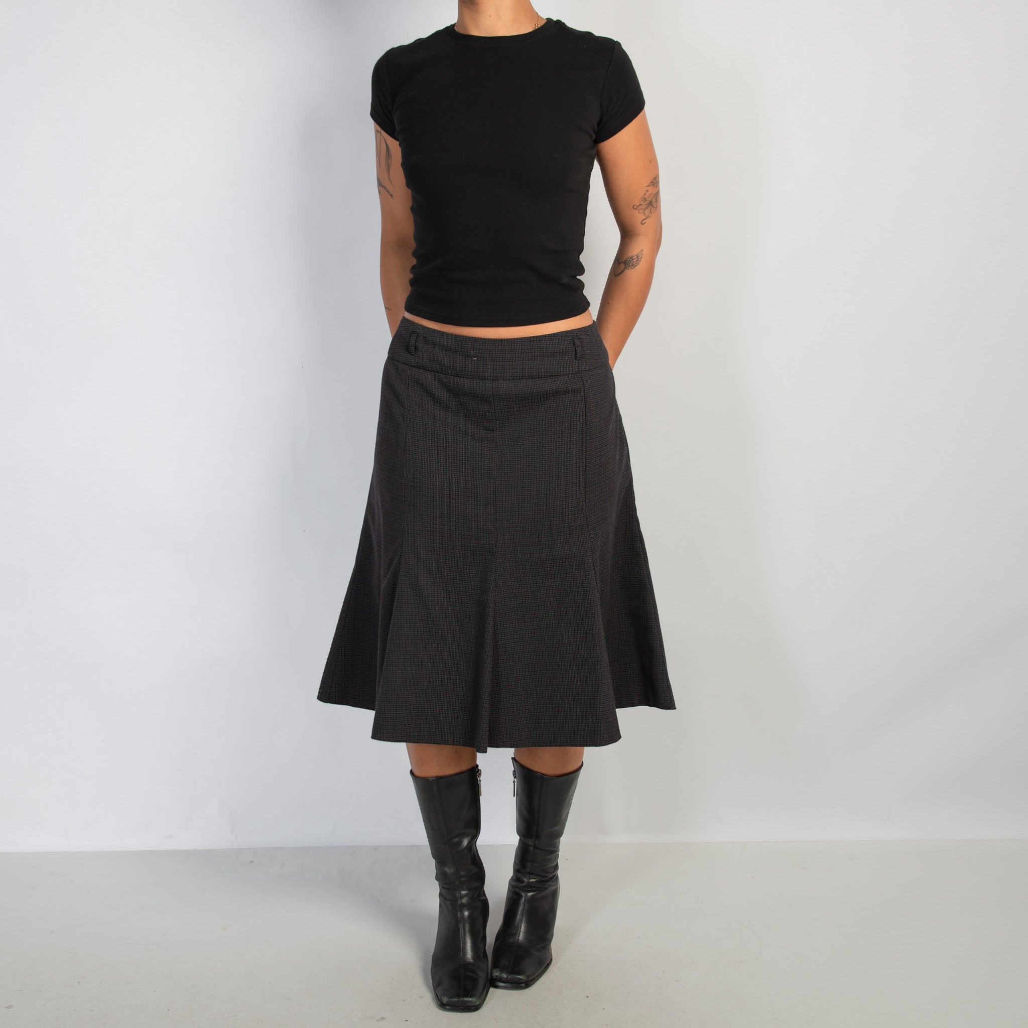 CHARCOAL PATTERN SKIRT