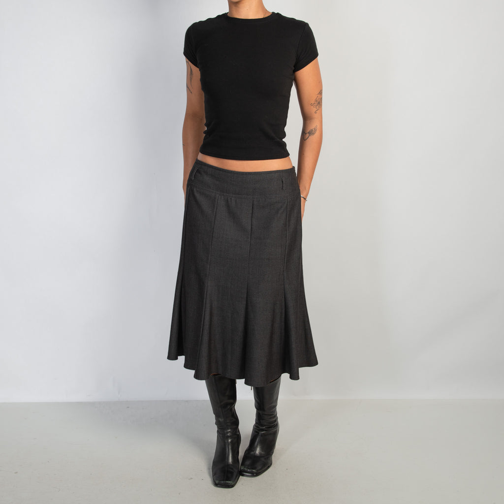CHARCOAL MIDI SKIRT