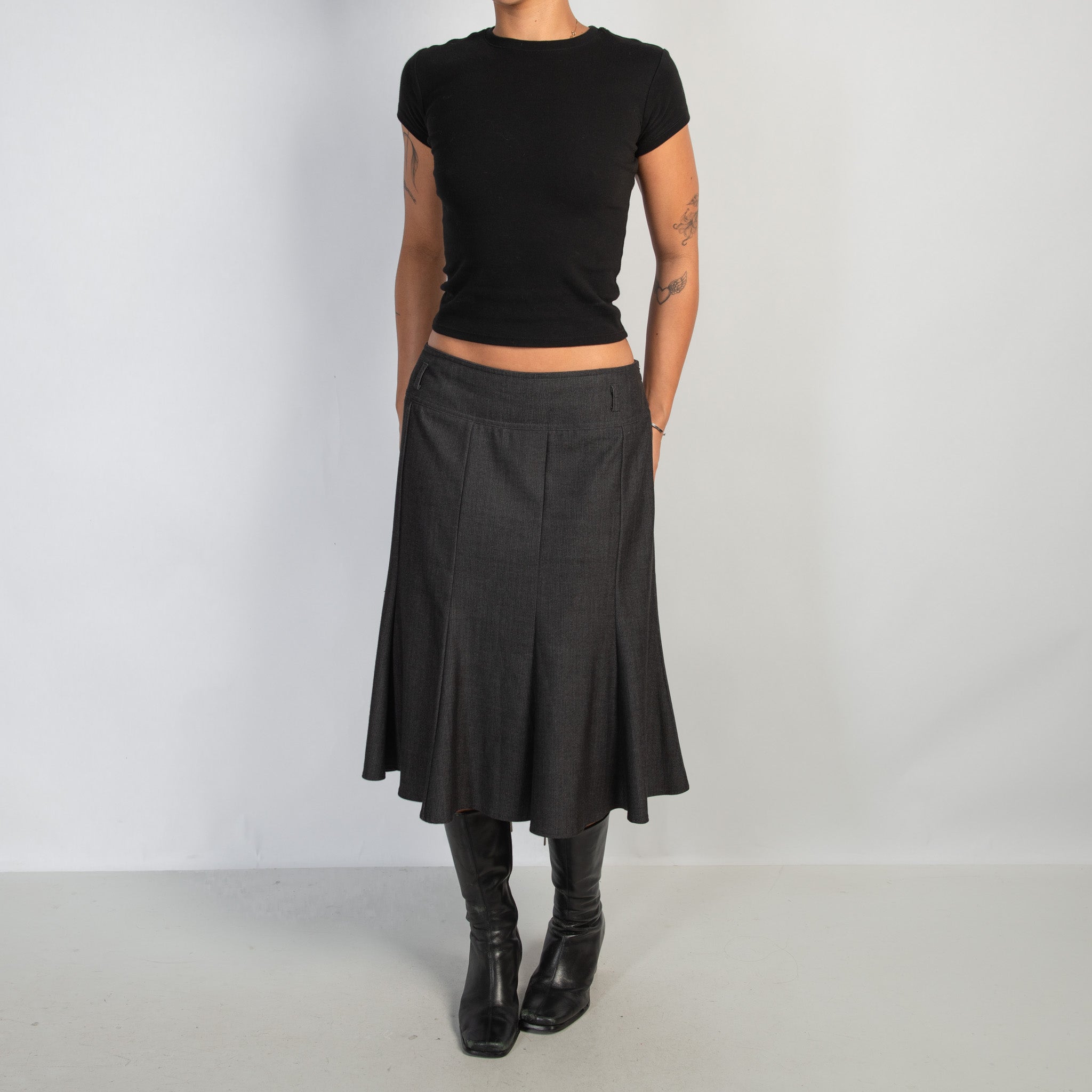 CHARCOAL MIDI SKIRT