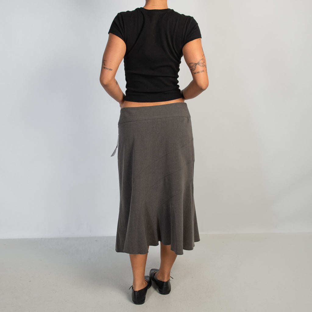 GREY A LINE MIDI SKIRT