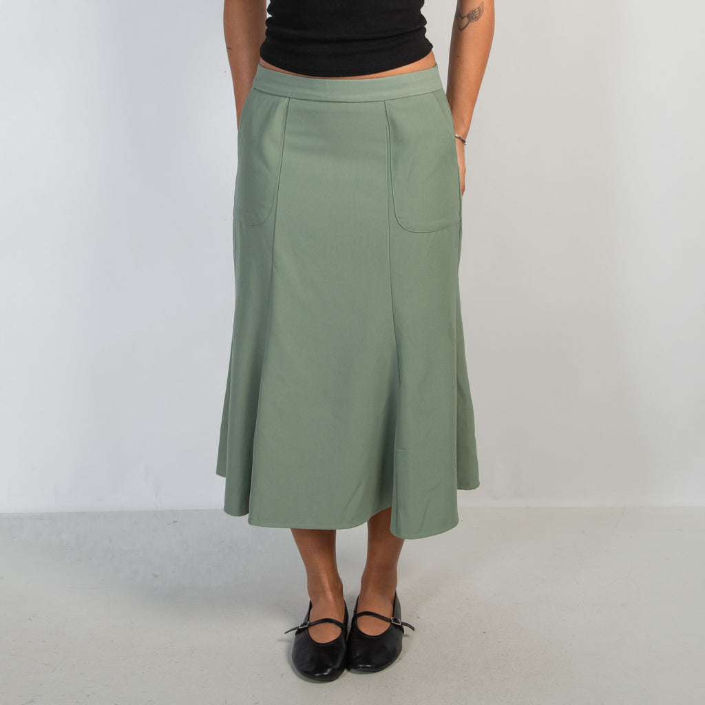 SAGE GREEN MIDI SKIRT