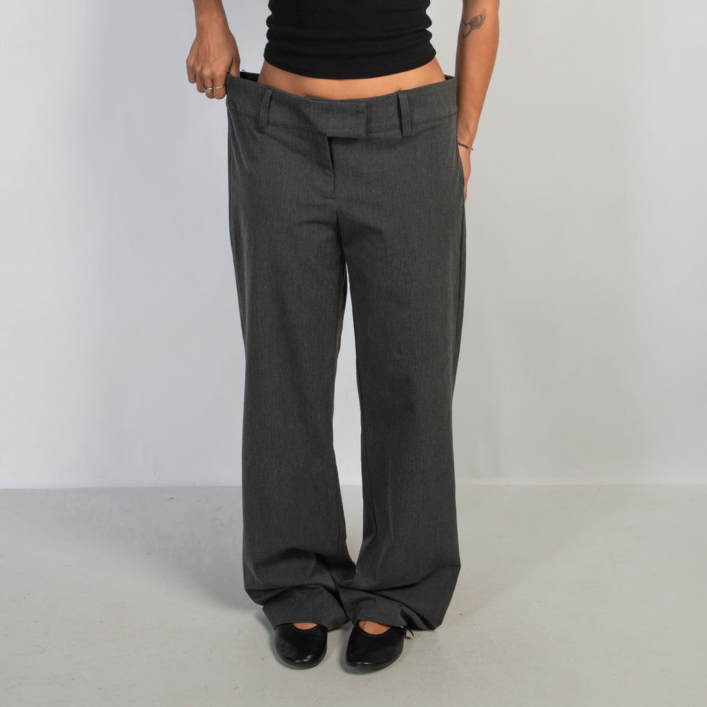 GREY WIDE LEG TROUSERS