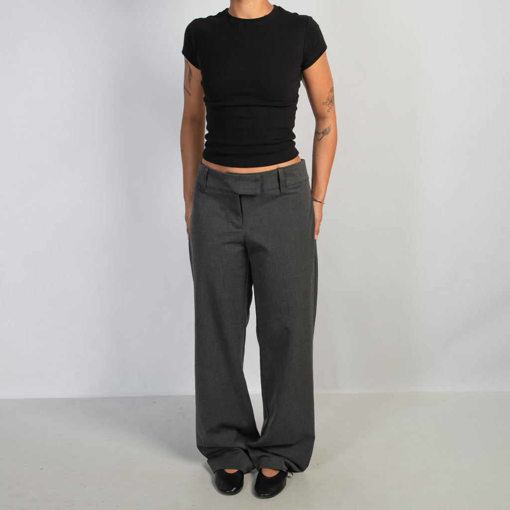 GREY WIDE LEG TROUSERS