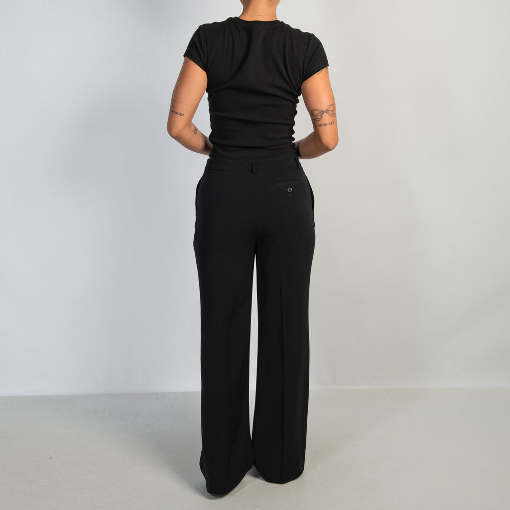 BLACK STRAIGHT LEG PANTS