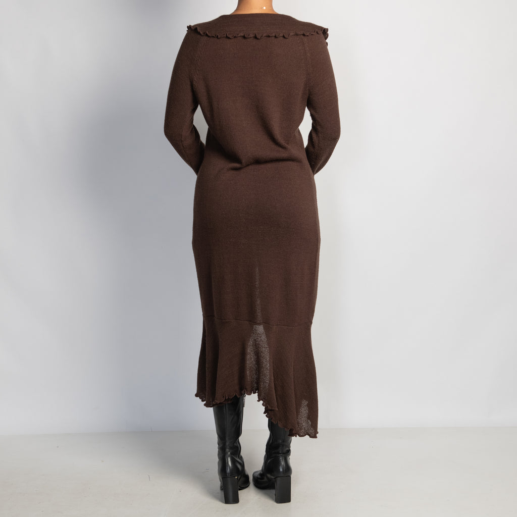 BROWN LONGLINE CARDIGAN