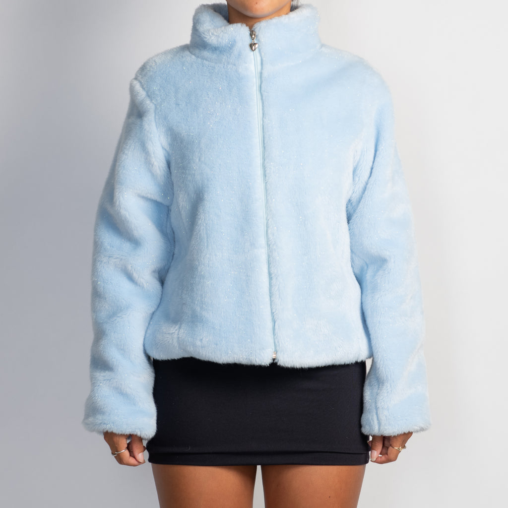 BLUE FAUX FUR JACKET