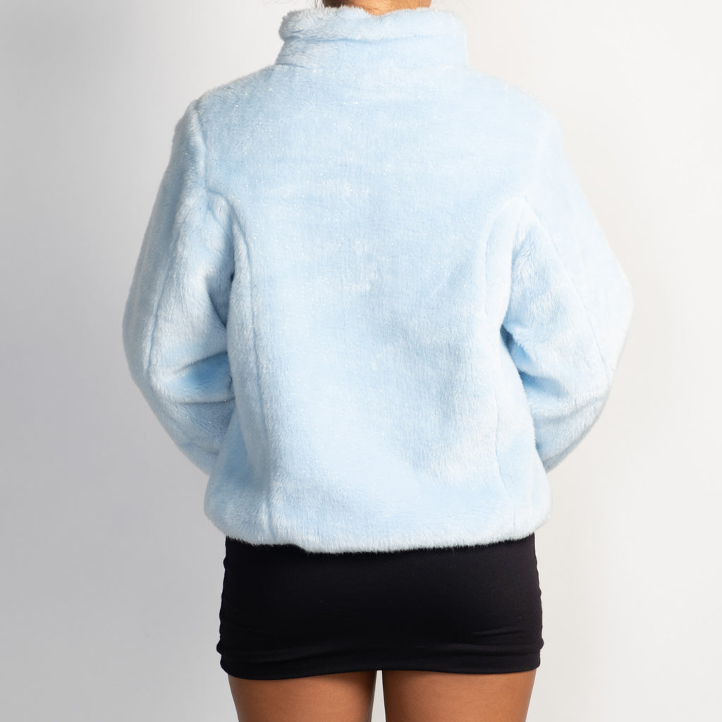 BLUE FAUX FUR JACKET