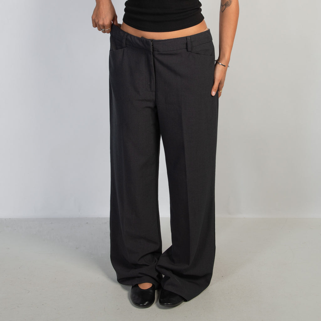 NAVY WIDE LEG TROUSERS
