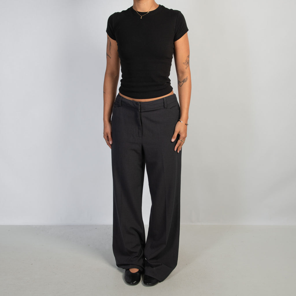 NAVY WIDE LEG TROUSERS