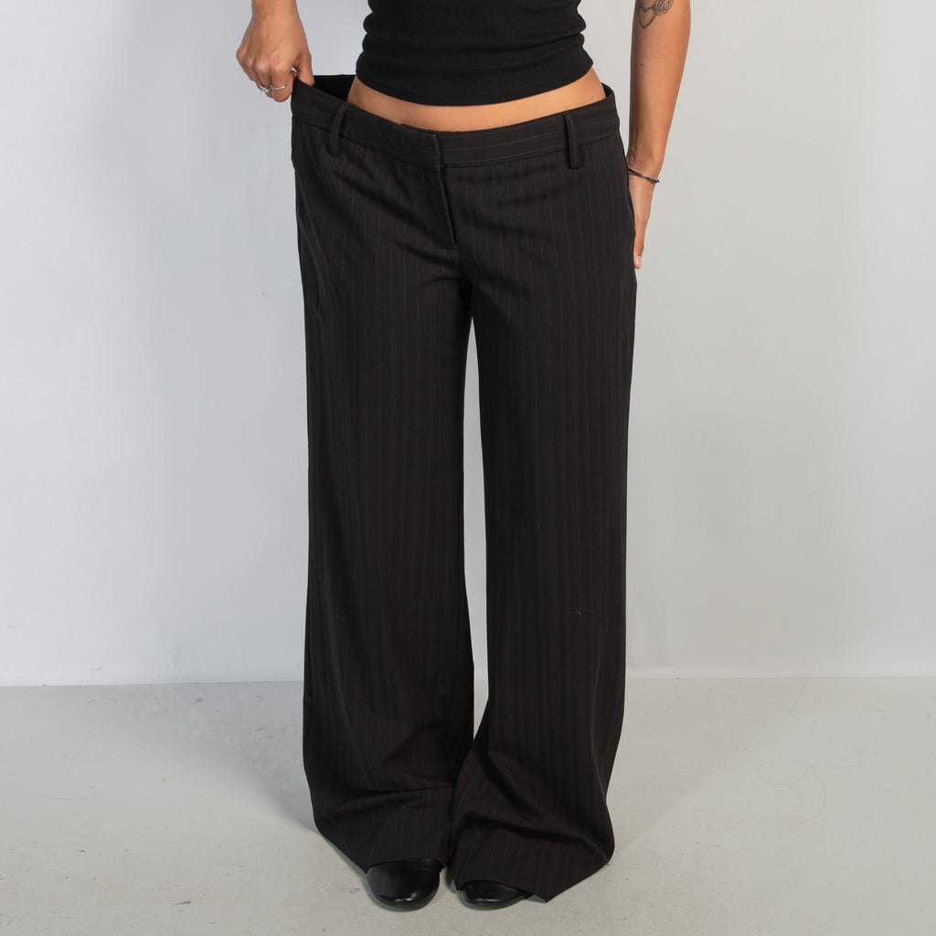 BLACK WIDE LEG TROUSERS