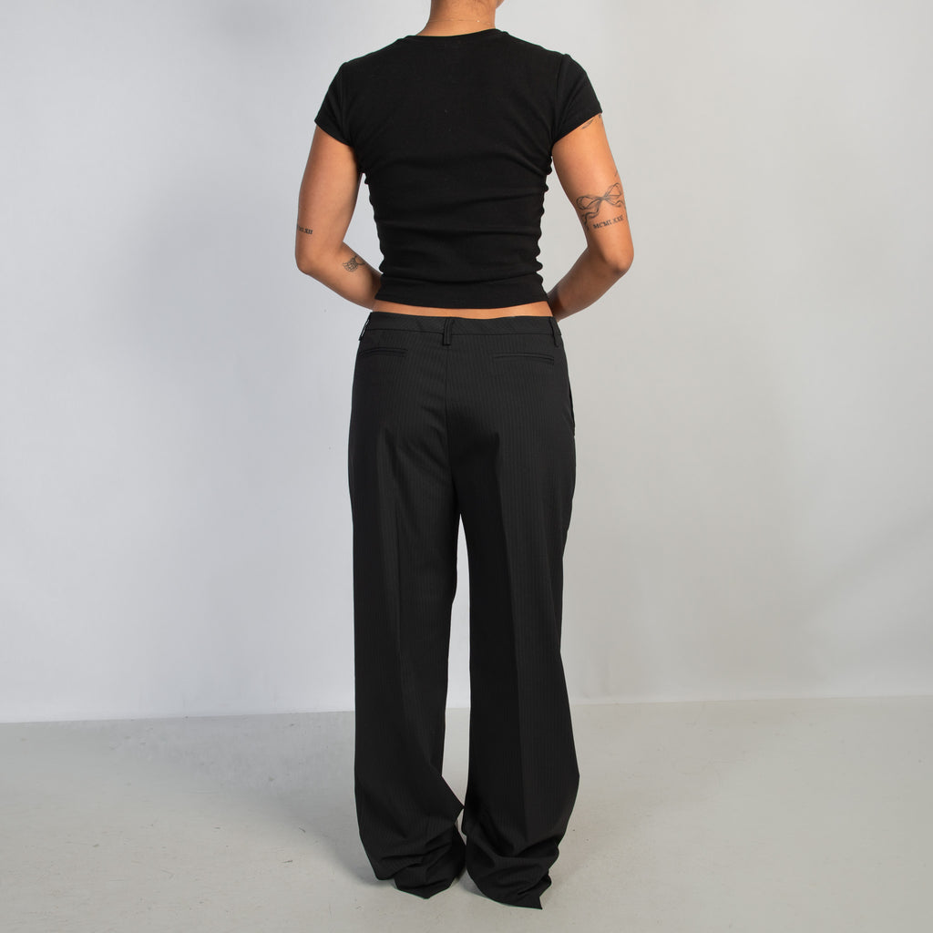 PINSTRIPE STRAIGHT LEG PANTS