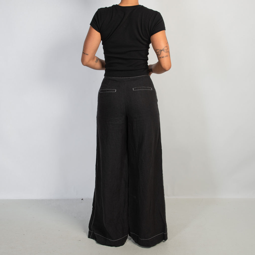 WIDE LEG LINEN TROUSERS