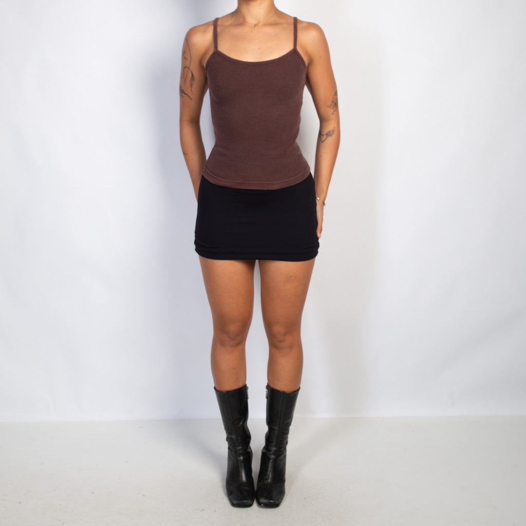 BROWN COTTON TANK TOP