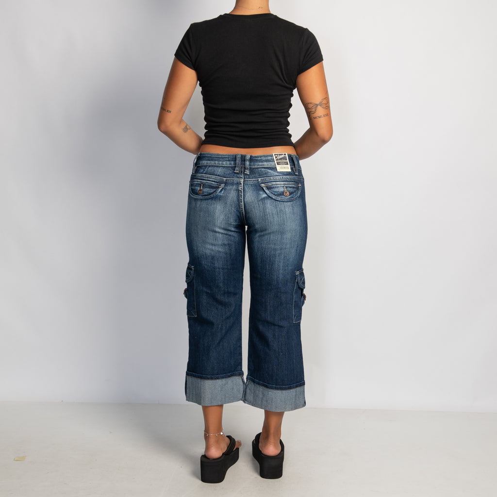 DENIM CUFF CARGO JEANS