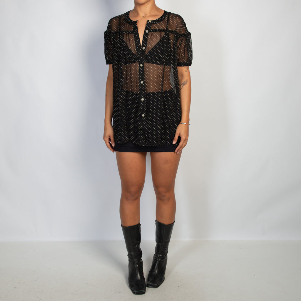 SHEER POLKA DOT BLOUSE