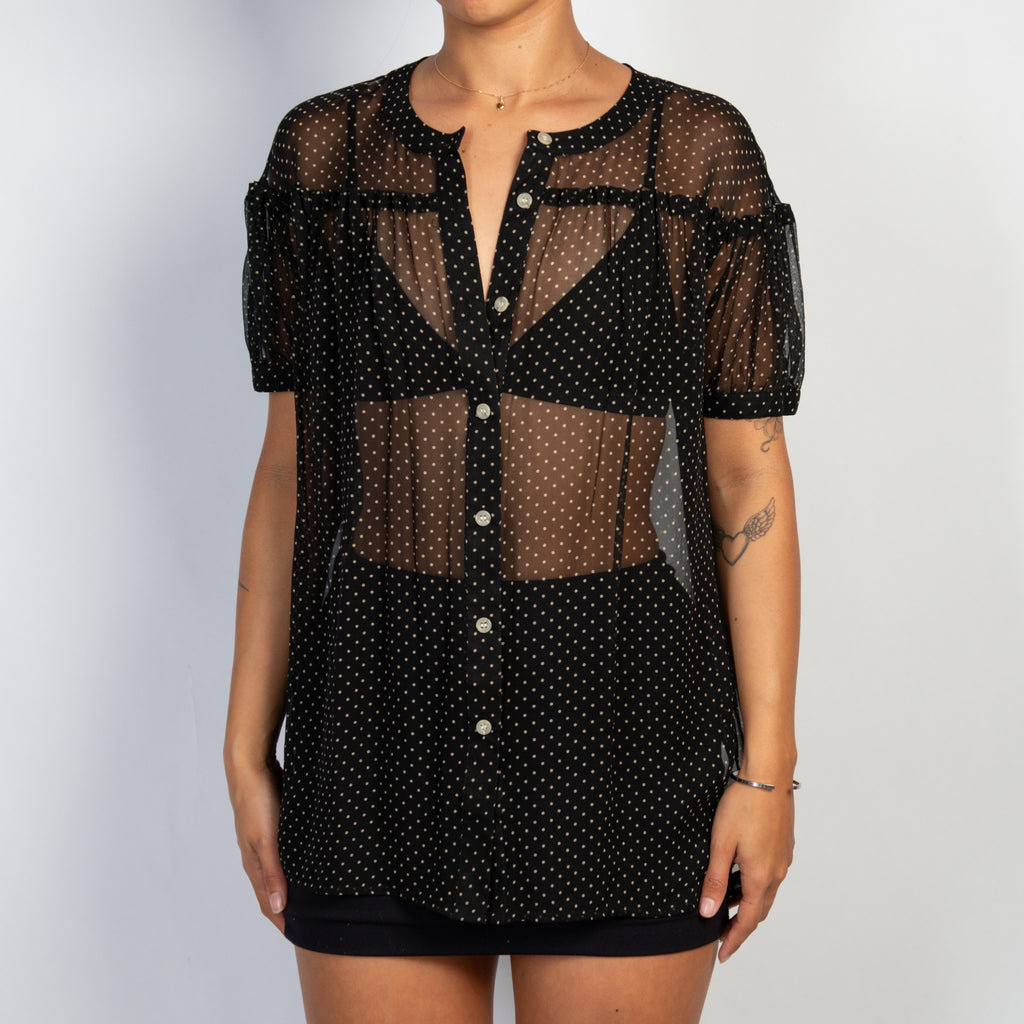 SHEER POLKA DOT BLOUSE
