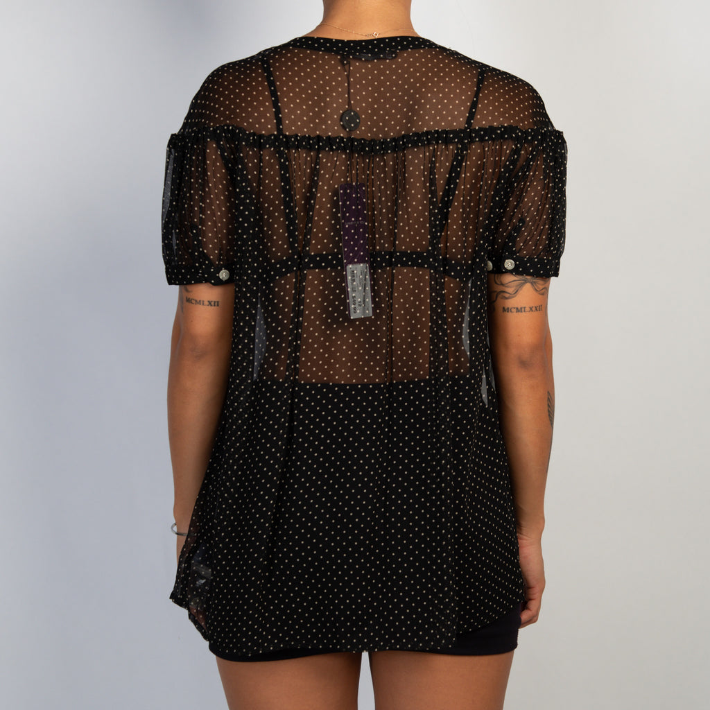 SHEER POLKA DOT BLOUSE