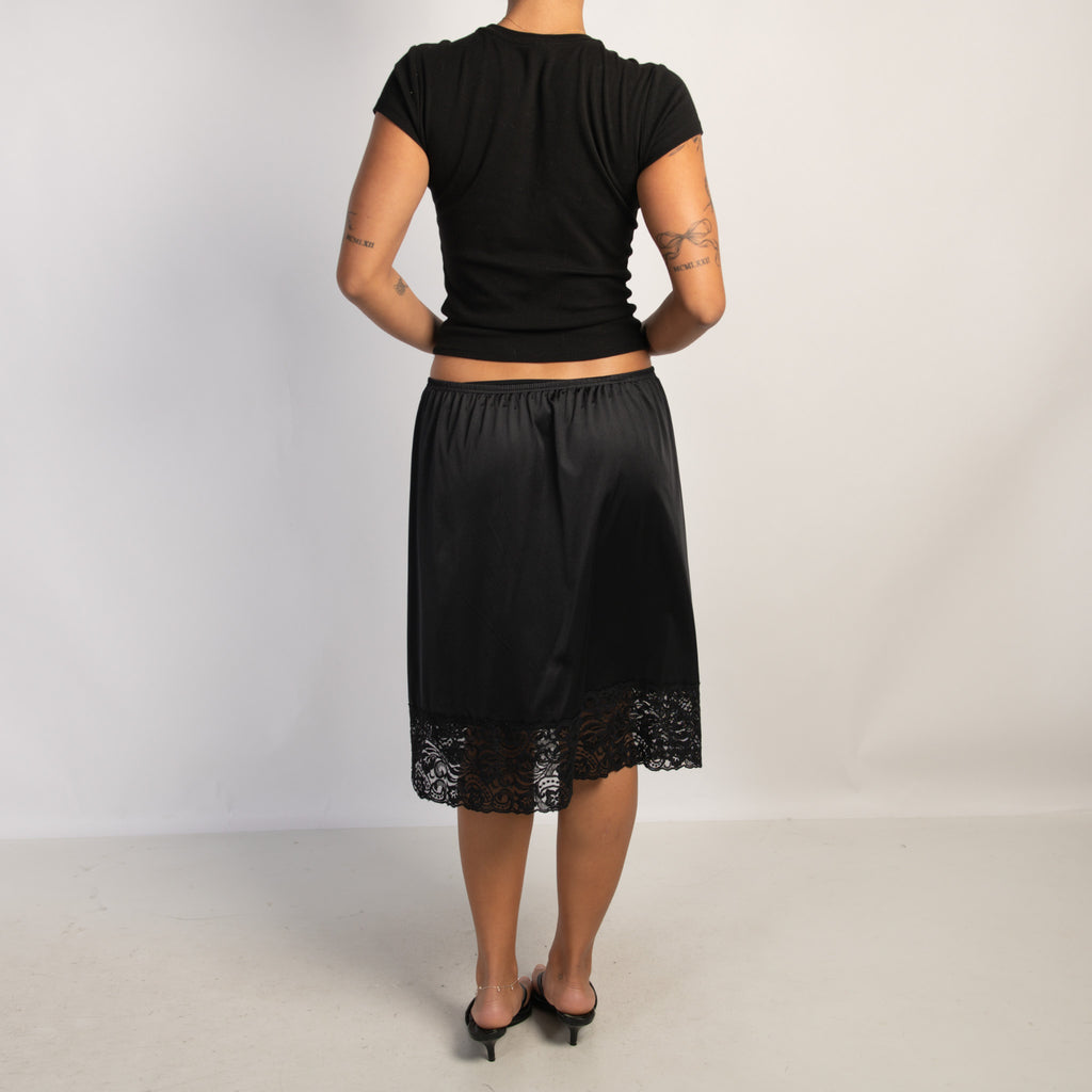 BLACK SLIP SKIRT