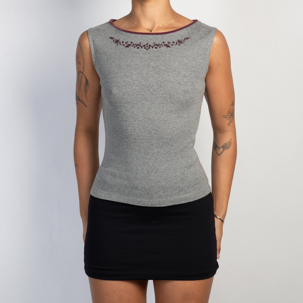 GREY COTTON TANK TOP