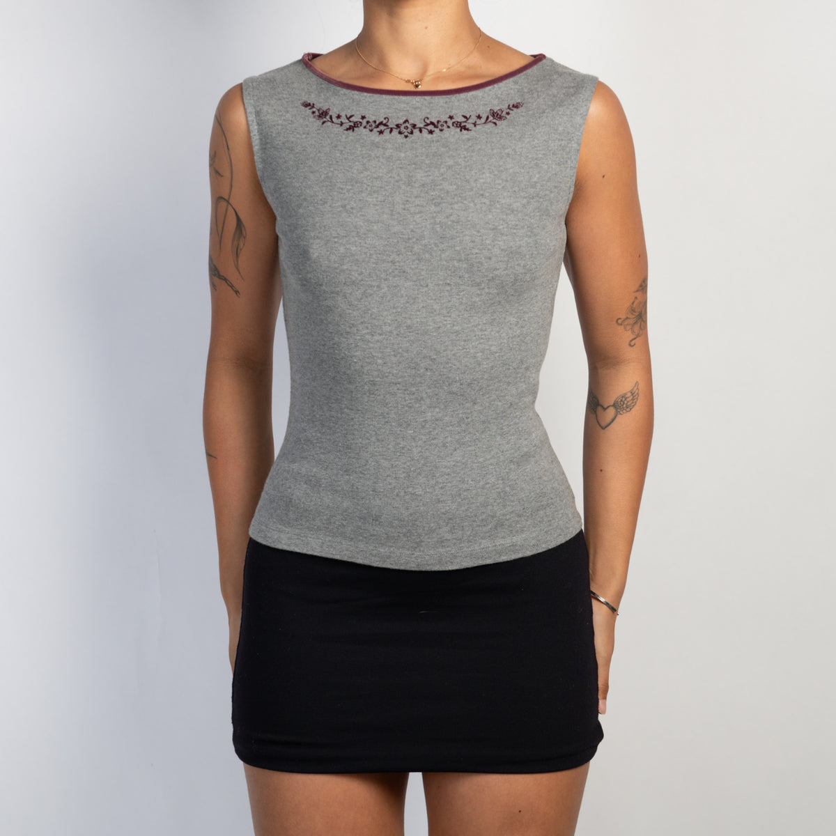 GREY COTTON TANK TOP