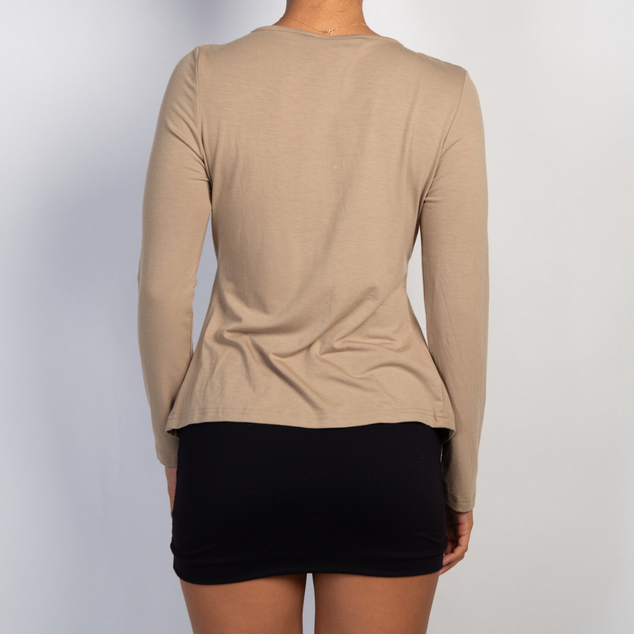 TAN SEQUIN STRETCH TOP