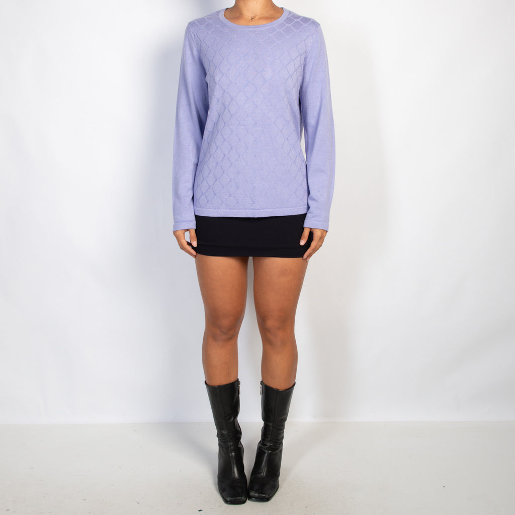 PURPLE KNIT LONG SLEEVE TOP