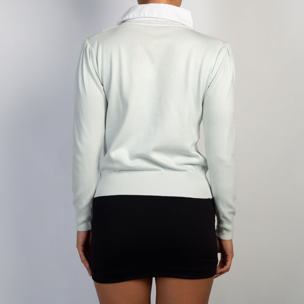 MINT LAYERED KNIT BLOUSE