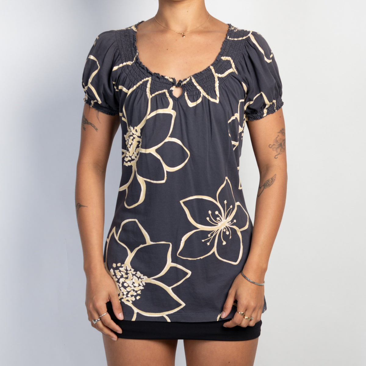 FLORAL BABYDOLL TOP